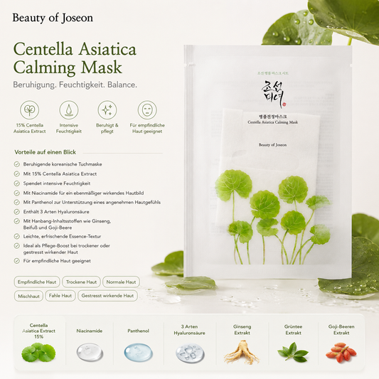 Beauty of Joseon Centella Asiatica Calming Mask mit beruhigender Sheet-Mask-Textur