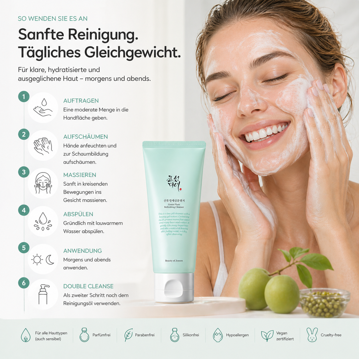 Beauty of Joseon Green Plum Refreshing Cleanser 100ml – K-Beauty Gel-Cleanser für alle Hauttypen