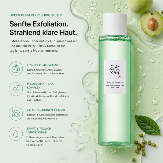 Beauty of Joseon Green Plum Refreshing Toner AHA + BHA 150ml – K-Beauty Exfolierungs-Toner für alle Hauttypen