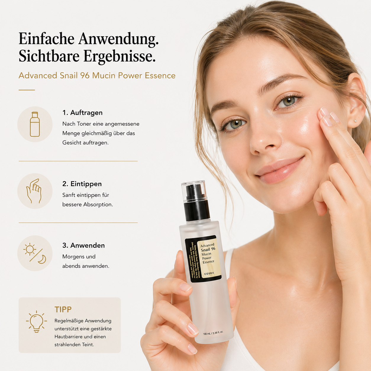 COSRX Advanced Snail 96 Mucin Power Essence 100ml – K-Beauty Bestseller Essence für alle Hauttypen