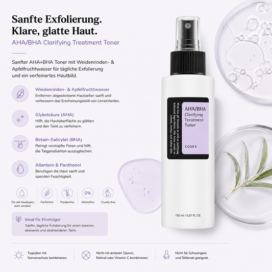 COSRX AHA/BHA Clarifying Treatment Toner 150ml – K-Beauty Exfolierungs-Toner für alle Hauttypen