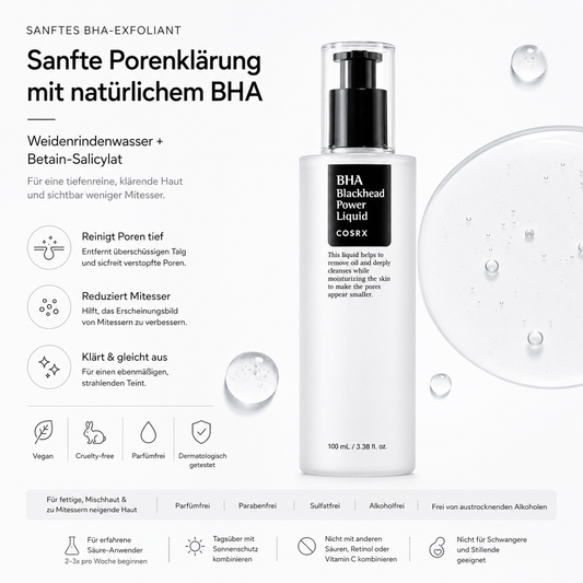 COSRX BHA Blackhead Power Liquid 100ml – K-Beauty BHA-Exfoliant für fettige und zu Mitessern neigende Haut