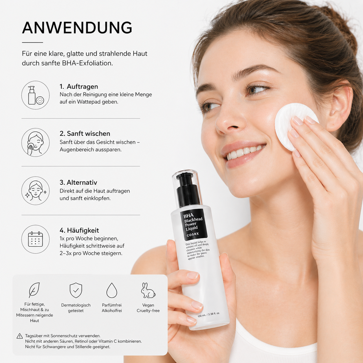 COSRX BHA Blackhead Power Liquid 100ml – K-Beauty BHA-Exfoliant für fettige und zu Mitessern neigende Haut