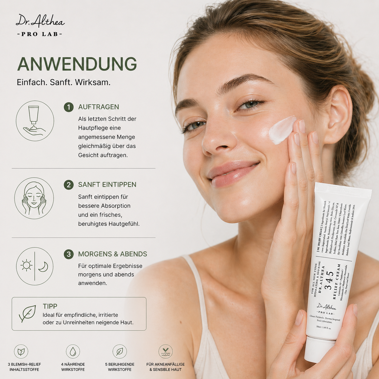 Dr. Althea 345 Relief Cream 50ml – K-Beauty Post-Akne Gel-Creme für sensible Haut