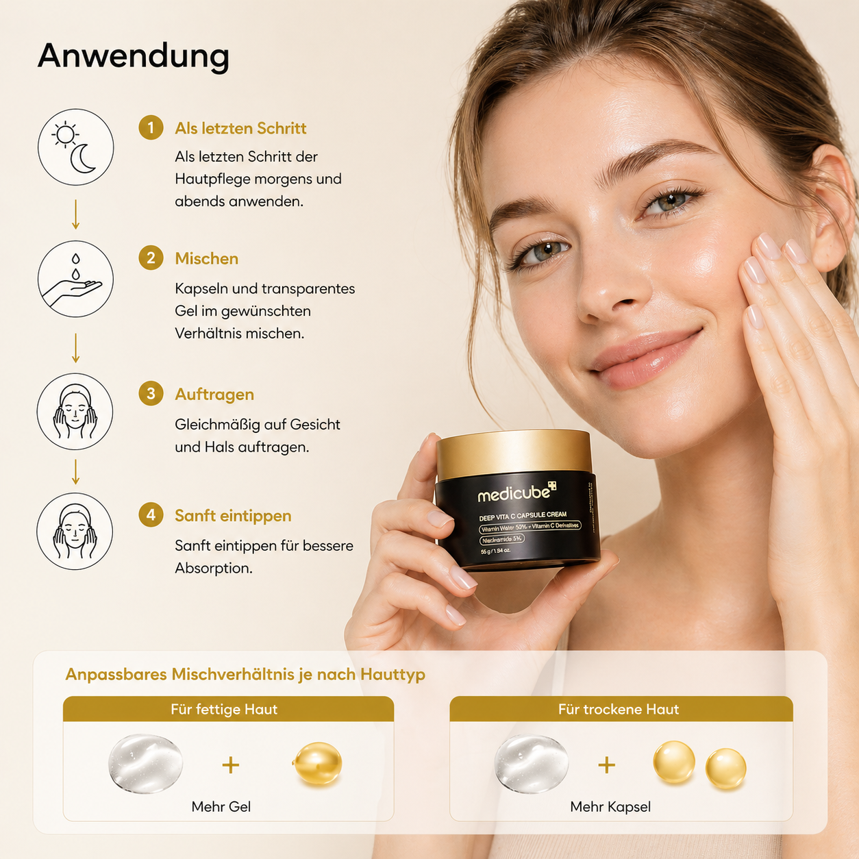 Medicube Deep Vita C Capsule Cream 55g – K-Beauty Vitamin C Kapsel-Creme für alle Hauttypen