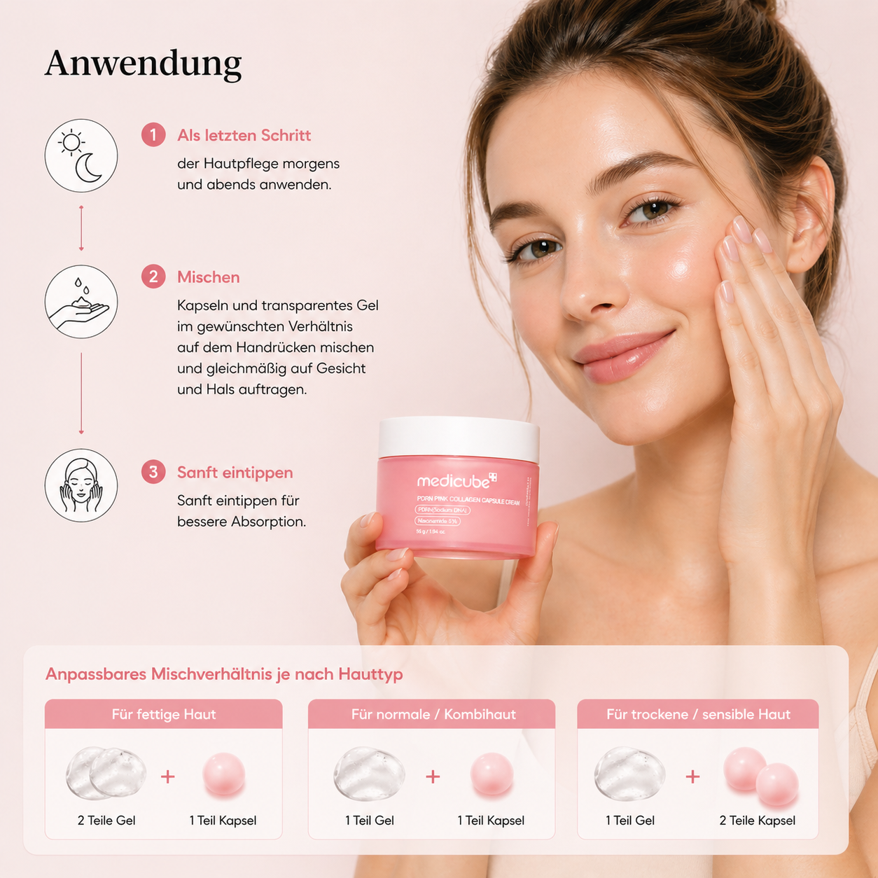 Medicube PDRN Pink Collagen Capsule Cream 55g – K-Beauty Kapsel-Gel-Creme für alle Hauttypen