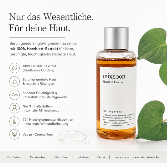 Mixsoon Heartleaf Essence 100ml – K-Beauty Beruhigungs-Essence für sensible Haut