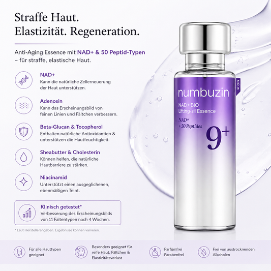 Numbuzin No.9 NAD+ Bio Lifting-sil Essence 80ml – K-Beauty Anti-Aging Essence für reife Haut