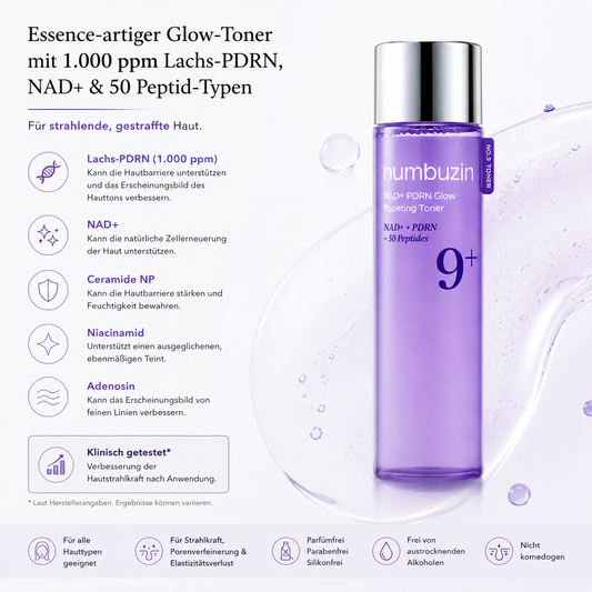 Numbuzin No.9 NAD+ PDRN Glow Boosting Toner 200ml – K-Beauty Glow-Toner für alle Hauttypen
