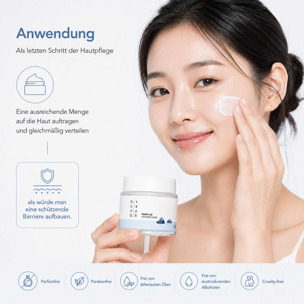 Round Lab 1025 Dokdo Cream 80ml – K-Beauty Feuchtigkeitscreme für trockene und sensible Haut