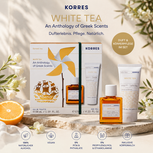 Korres White Tea Duftset – Eau de Toilette 50 ml & Body Milk 125 ml