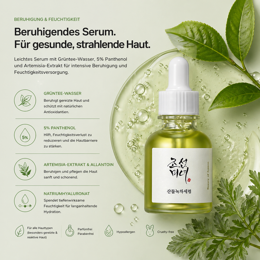 Beauty of Joseon Calming Serum Green Tea + Panthenol 30ml – K-Beauty Beruhigungsserum für sensible Haut