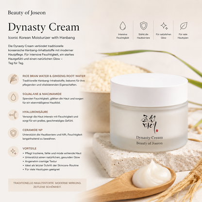 Cremige Textur der Beauty of Joseon Dynasty Cream mit Reiswasser Ginseng und Squalane