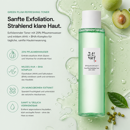 Beauty of Joseon Green Plum Refreshing Toner AHA + BHA 150ml – K-Beauty Exfolierungs-Toner für alle Hauttypen