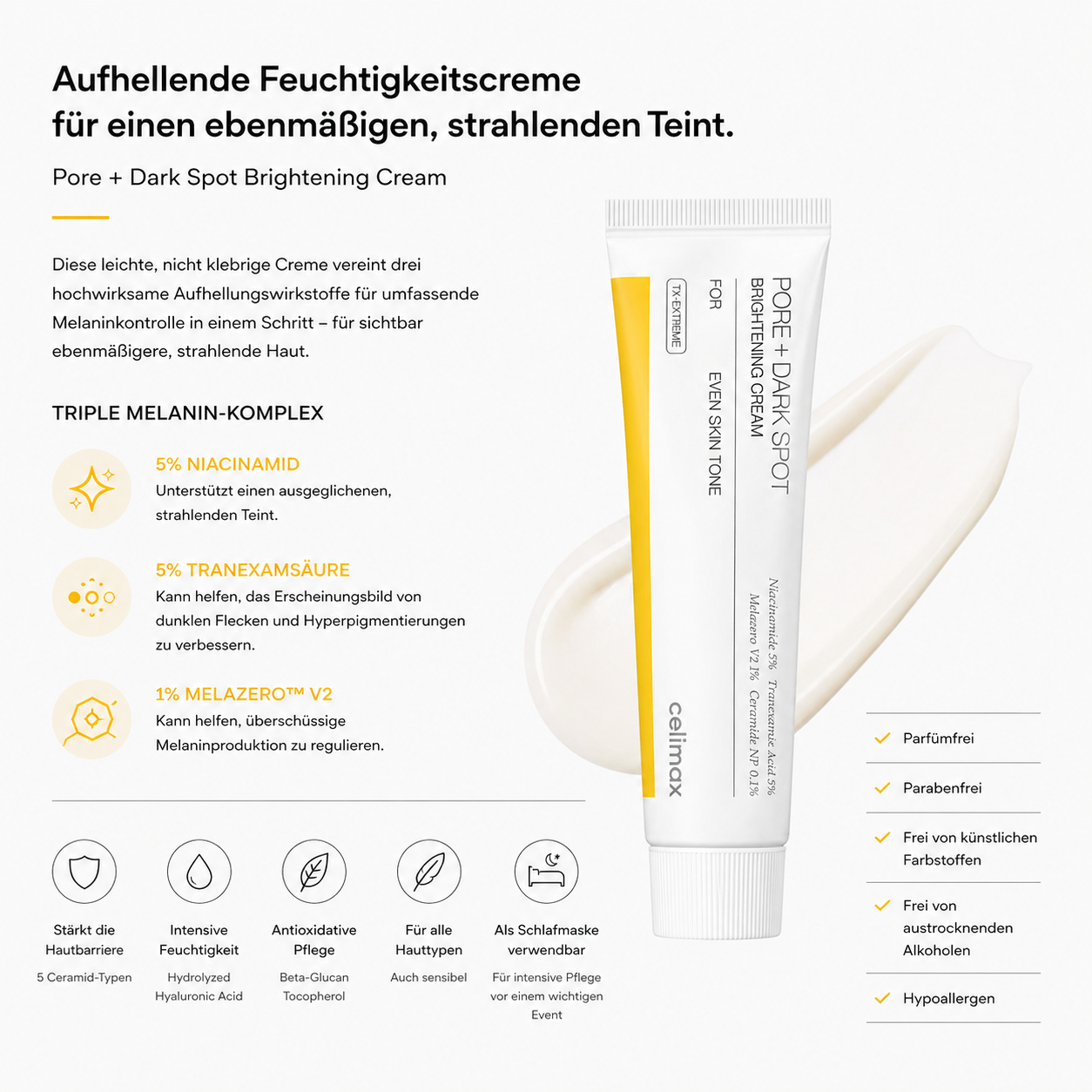 Celimax Pore+Dark Spot Brightening Cream 35ml – K-Beauty Aufhellungscreme für dunkle Flecken und Poren