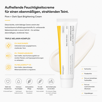 Celimax Pore+Dark Spot Brightening Cream 35ml – K-Beauty Aufhellungscreme für dunkle Flecken und Poren