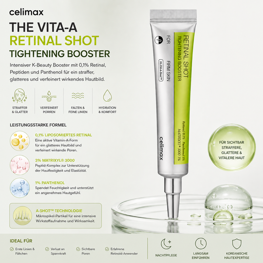 Textur des Celimax Retinal Shot Tightening Booster mit 0,1 Prozent Retinal und Peptiden
