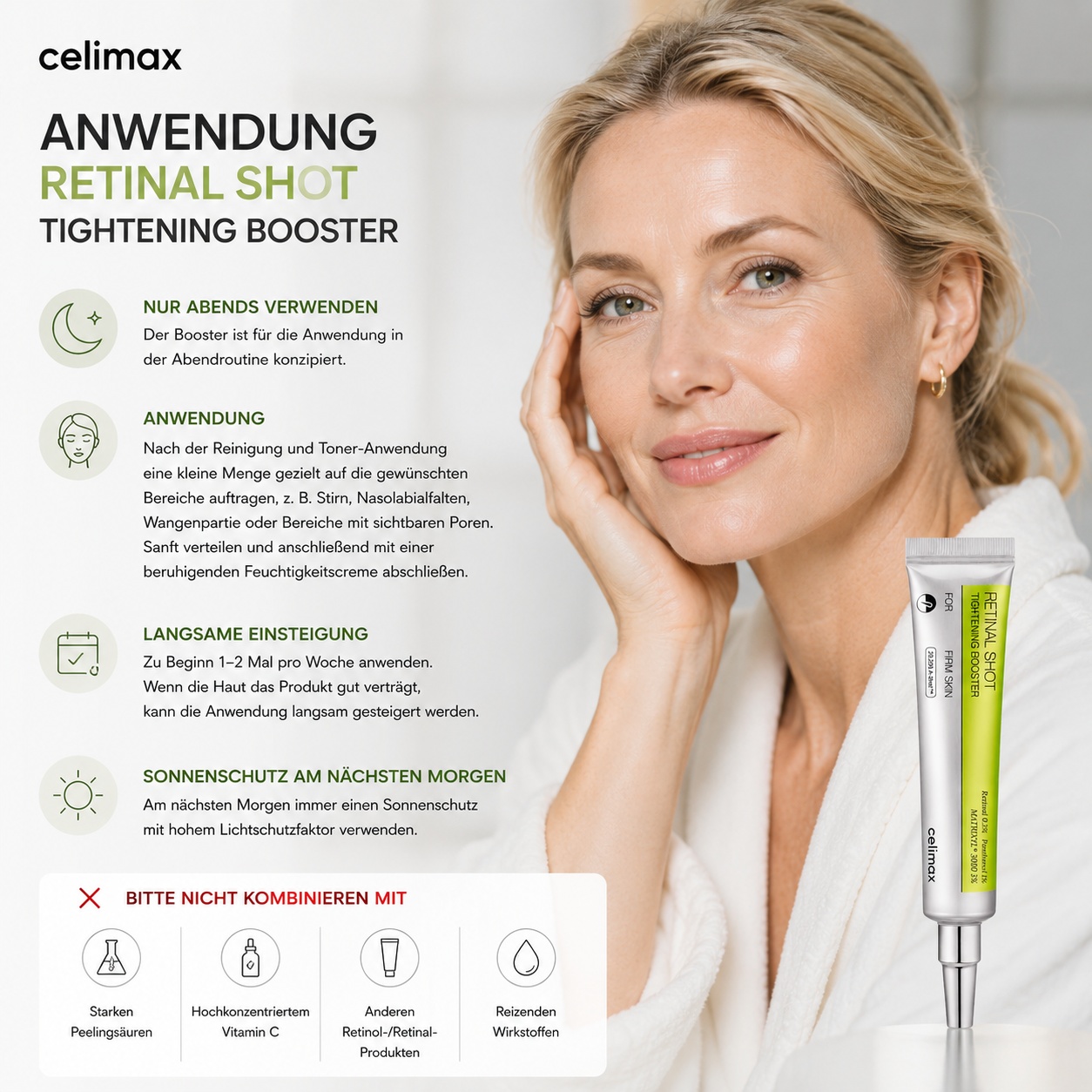 Koreanischer Retinal Booster Celimax The Vita-A für Anti-Aging Nachtpflege und glatter wirkende Haut