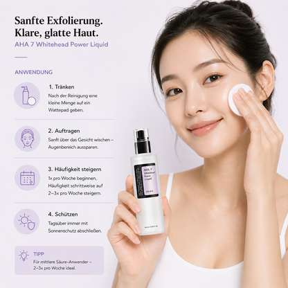 COSRX AHA 7 Whitehead Power Liquid 100ml – K-Beauty AHA-Exfoliant für fettige und Kombinationshaut