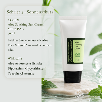 COSRX Aloe Soothing Sun Cream SPF50 50ml – leichter Sonnenschutz mit Aloe Vera für fettige Haut