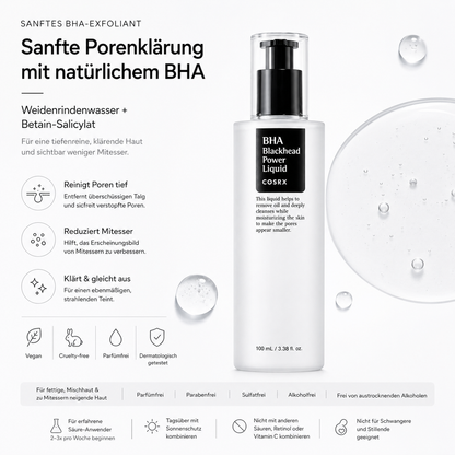 COSRX BHA Blackhead Power Liquid 100ml – K-Beauty BHA-Exfoliant für fettige und zu Mitessern neigende Haut