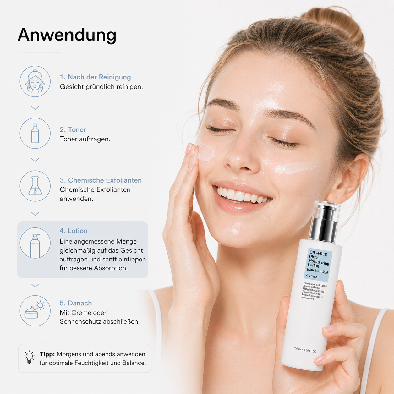 COSRX Oil-Free Ultra Moisturizing Lotion Birch Sap 100ml – K-Beauty ölfreie Lotion für alle Hauttypen
