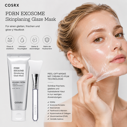 Cream-to-Film Textur der COSRX PDRN EXOSOME Skinplaning Glaze Mask mit PDRN und Exosome