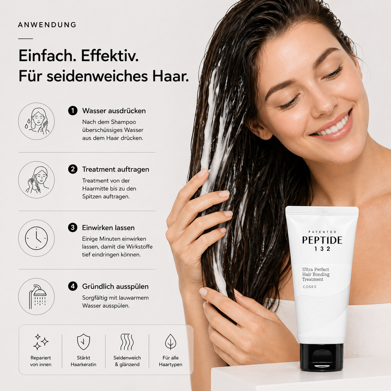 COSRX PEPTIDE-132 Ultra Perfect Hair Bonding Treatment 120ml – K-Beauty Haarkur für geschädigtes Haar