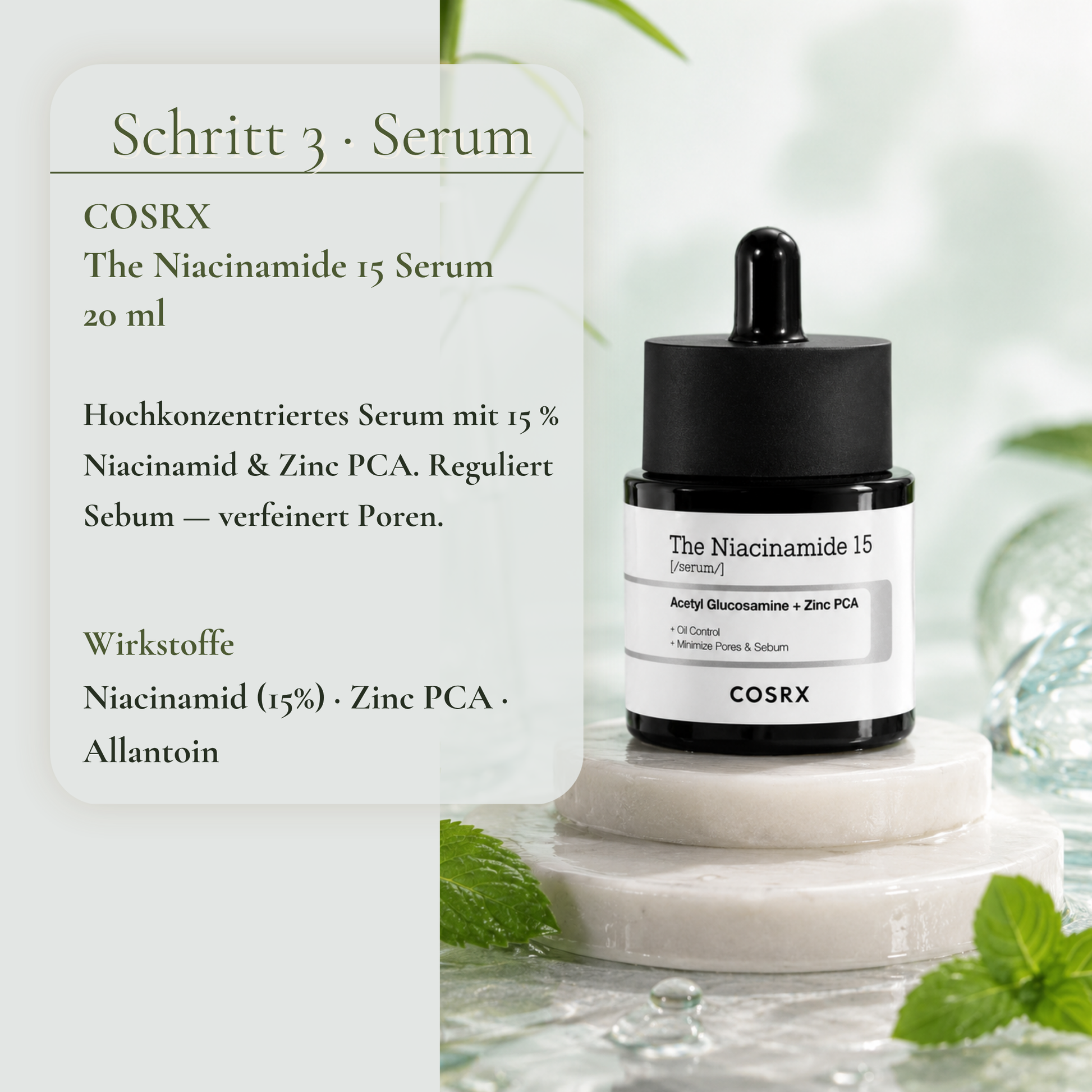COSRX The Niacinamide 15 Serum 20ml – hochkonzentriertes Serum für Sebumkontrolle und verfeinerte Poren