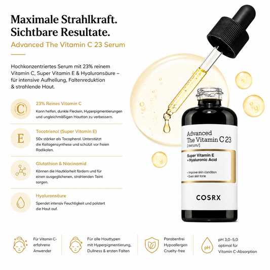 COSRX The Vitamin C 23 Serum 20ml – K-Beauty Aufhellungsserum für alle Hauttypen