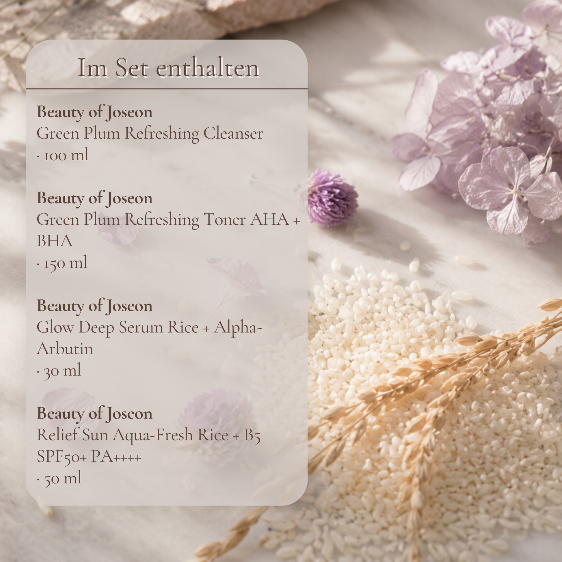 Produkte im Dark Spot Ritual Set – vier aufeinander abgestimmte K-Beauty Pflegeprodukte mit Alpha-Arbutin