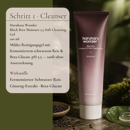 Haruharu Wonder Black Rice Moisture 5.5 Soft Cleansing Gel 100ml – mildes Reinigungsgel mit fermentiertem schwarzem Reis