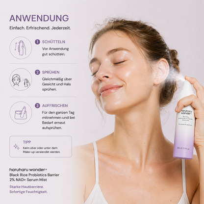Haruharu Wonder Black Rice Probiotics Barrier NAD+ Serum Mist 80ml – K-Beauty Barrier Mist für sensible Haut