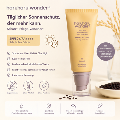 Leichte Textur der Haruharu Wonder Black Rice Airyfit Daily Sunscreen ohne weißen Film