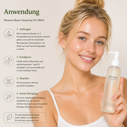 Mixsoon Bean Cleansing Oil
195ml – K-Beauty Reinigungsöl für alle
Hauttypen