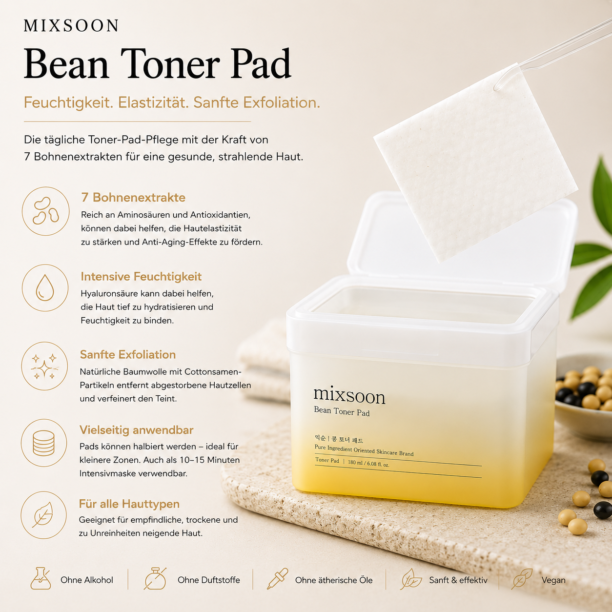 Mixsoon Bean Toner Pad 70 Stück