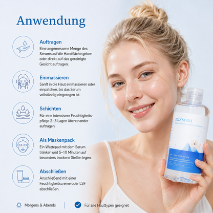 Mixsoon Glacier Water Hyaluronic Acid Serum 
300ml – K-Beauty Feuchtigkeitsserum für 
alle Hauttypen