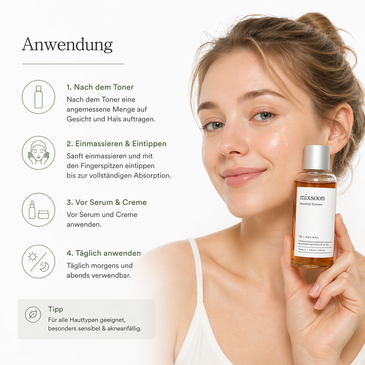 Mixsoon Heartleaf Essence 100ml – K-Beauty Beruhigungs-Essence für sensible Haut