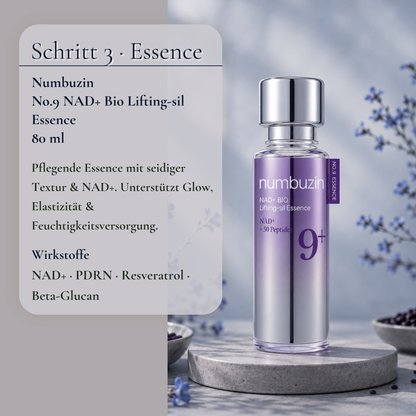 Numbuzin No.9 NAD+ Bio Lifting-sil Essence 80ml – pflegende Essence mit NAD+ für Glow und Elastizität