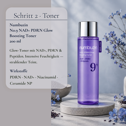 Numbuzin No.9 NAD+ PDRN Glow Boosting Toner 200ml – Glow-Toner mit NAD+ und PDRN für strahlenden Teint