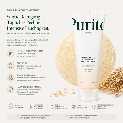 Purito Oat-In Gentle Exfoliating Face Cleanser 150ml – K-Beauty Peeling-Reiniger für sensible Haut