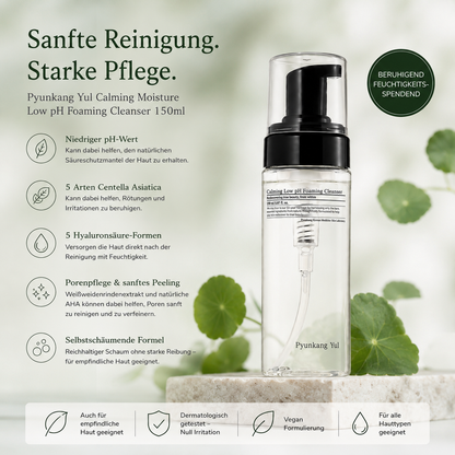 Pyunkang Yul Calming Low pH
Foaming Cleanser 150ml – K-Beauty
Schaum-Cleanser für sensible Haut