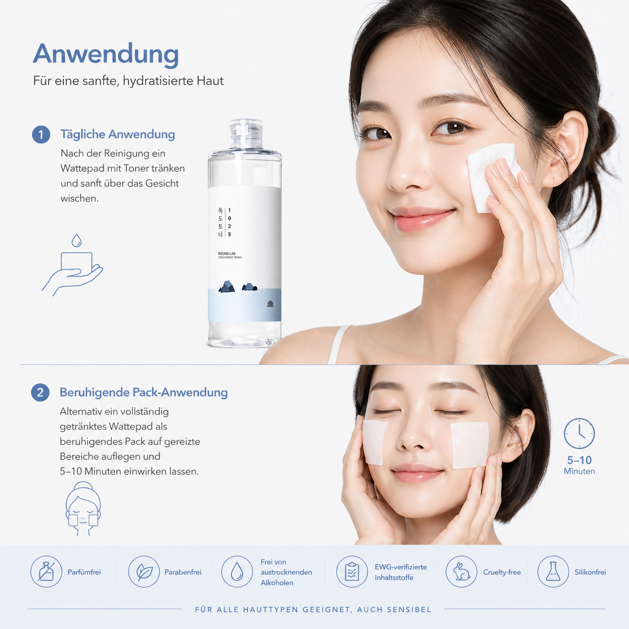 Round Lab 1025 Dokdo Toner 500ml – Koreas Nr. 1 K-Beauty Toner für alle Hauttypen