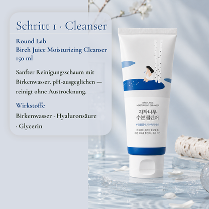 Round Lab Birch Juice Moisturizing Cleanser 150ml – sanfter Reinigungsschaum mit Birkenwasser für K-Beauty Routine