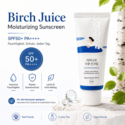 Round Lab Birch Juice Moisturizing Sunscreen SPF50+ PA++++ 50ml – K-Beauty Sonnenschutz für alle Hauttypen
