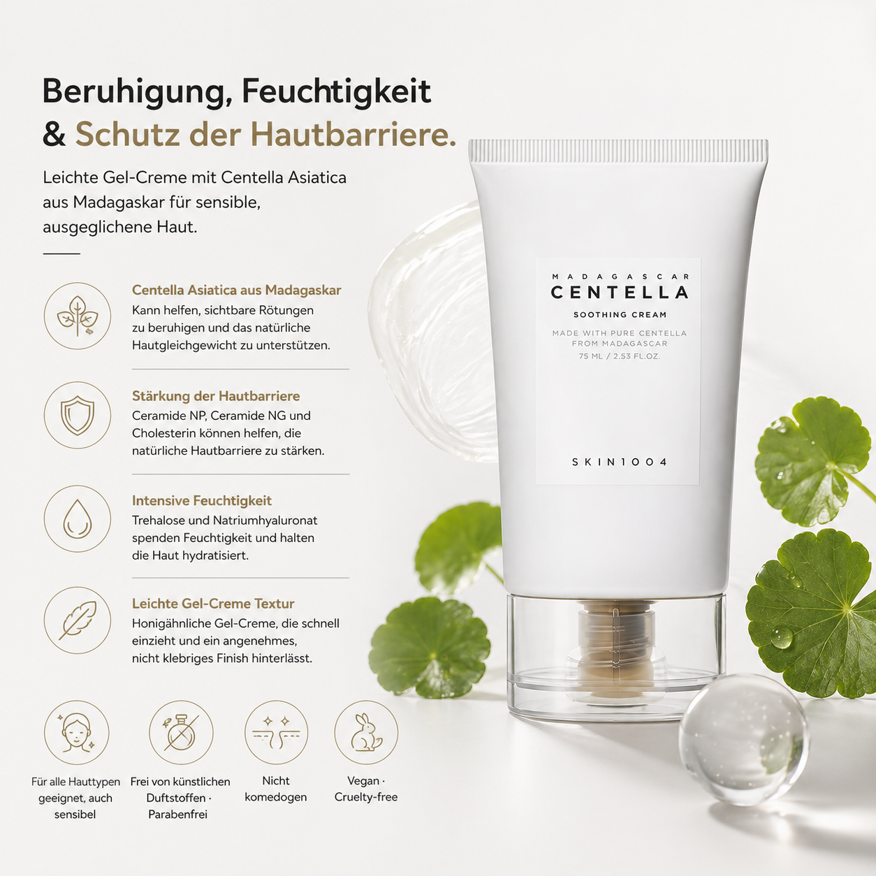 Skin1004 Madagascar Centella Soothing Cream 75ml – K-Beauty Gel-Creme für sensible Haut