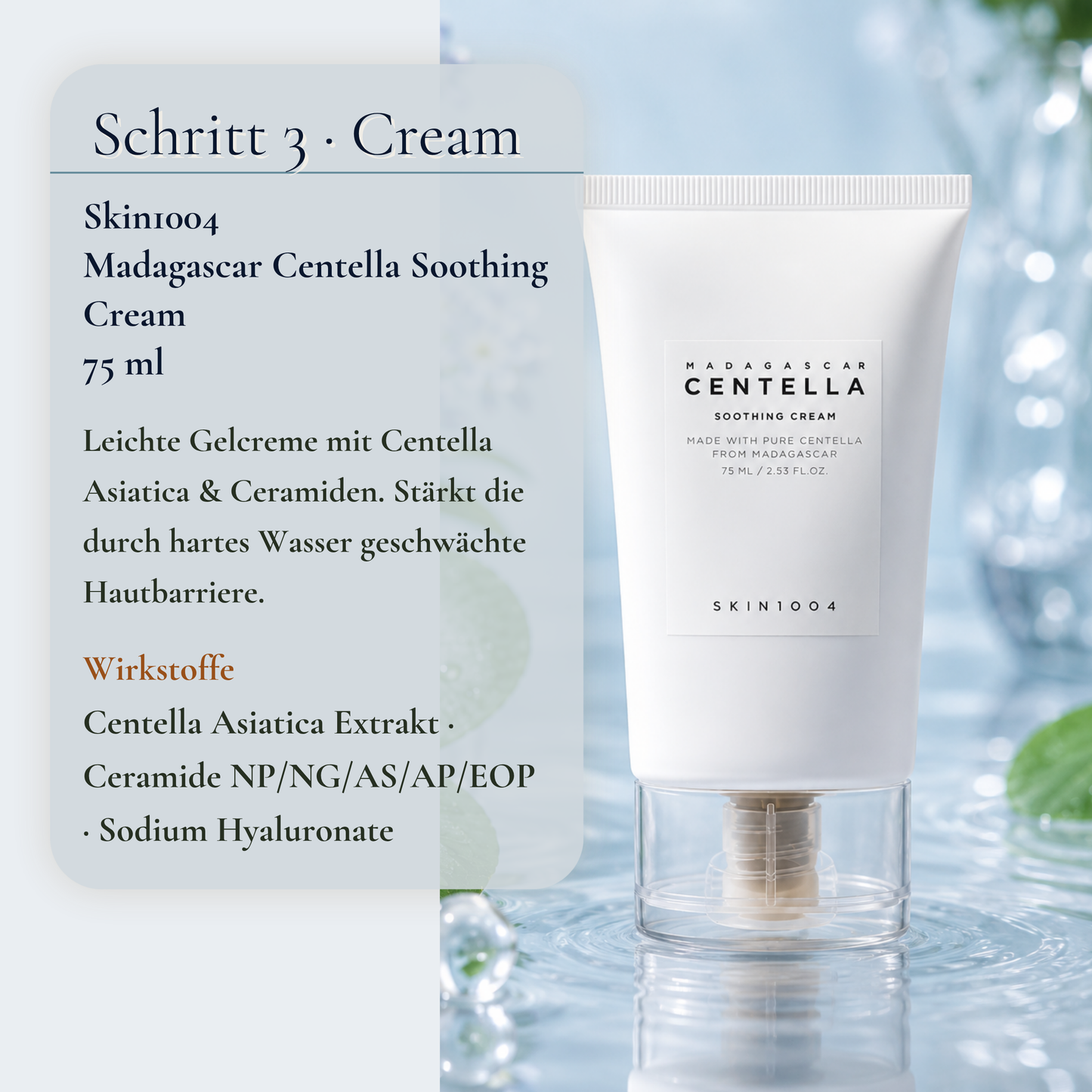 Skin1004 Madagascar Centella Soothing Cream 75ml – leichte Gelcreme mit Ceramiden für geschwächte Hautbarriere