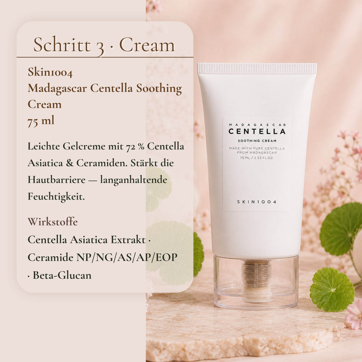 Skin1004 Madagascar Centella Soothing Cream 75ml – leichte Gelcreme mit Ceramiden für empfindliche Haut