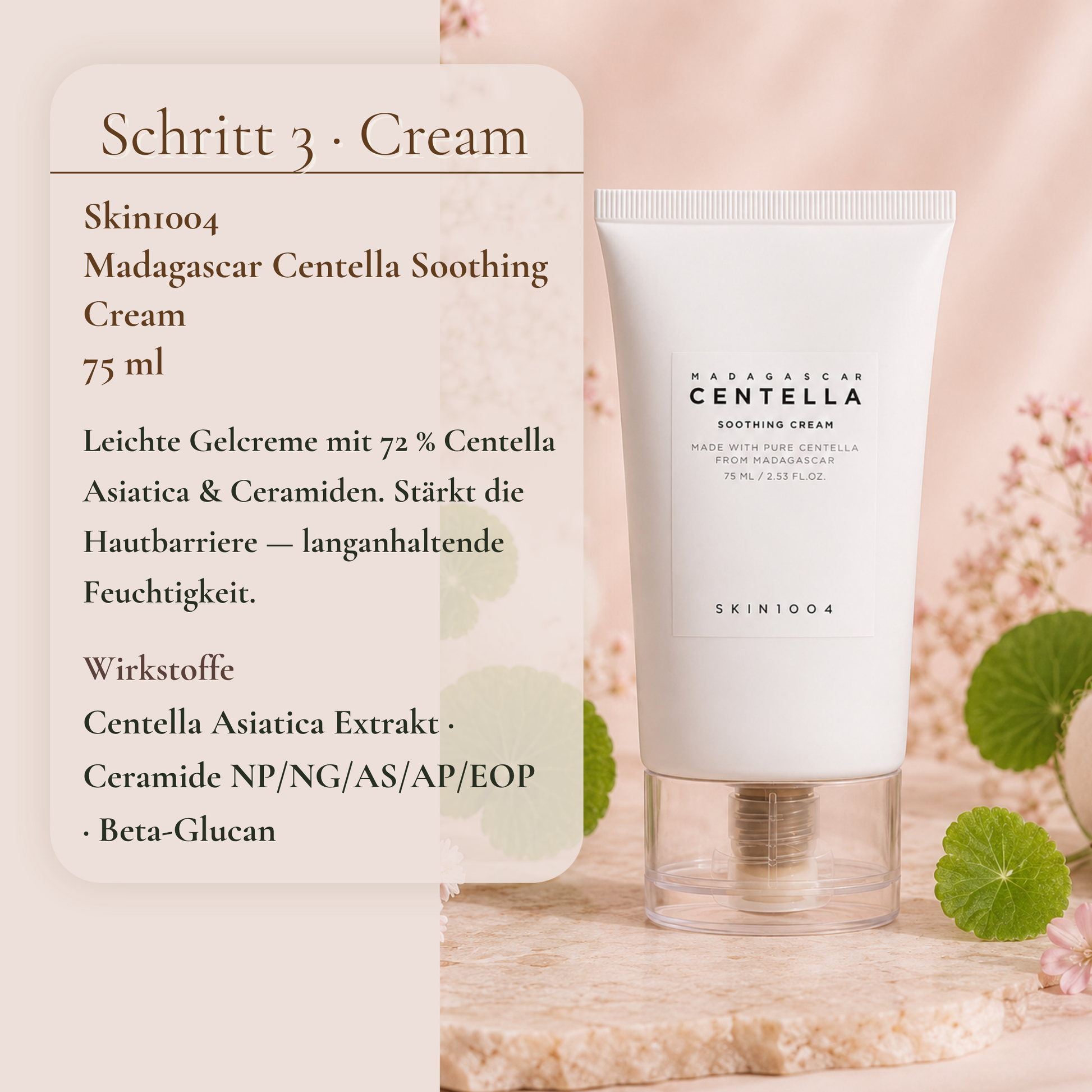 Skin1004 Madagascar Centella Soothing Cream 75ml – leichte Gelcreme mit Ceramiden für empfindliche Haut