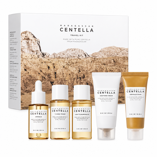 Skin1004 Madagascar Centella Travel Kit – 5-teiliges K-Beauty Reise-Set für alle Hauttypen